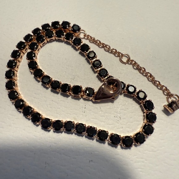 Authentic Pandora, SZ 18CM, Rose Gold, Black Crystal Tennis Bracelet/ Extender - Picture 3 of 5
